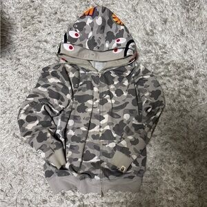 Bape Gray Camouflage Kids Hoodie